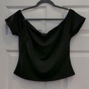 Black off the shoulder shirt